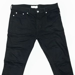 Topman Organic Cotton Blend Skinny Jeans with Rips in Black